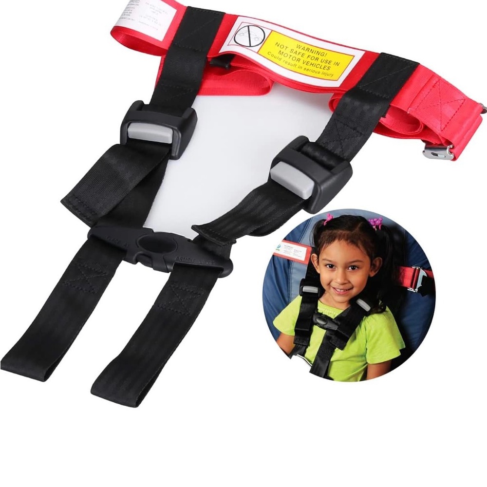 Child Safety 5-Point Harness Strap - Red and Black